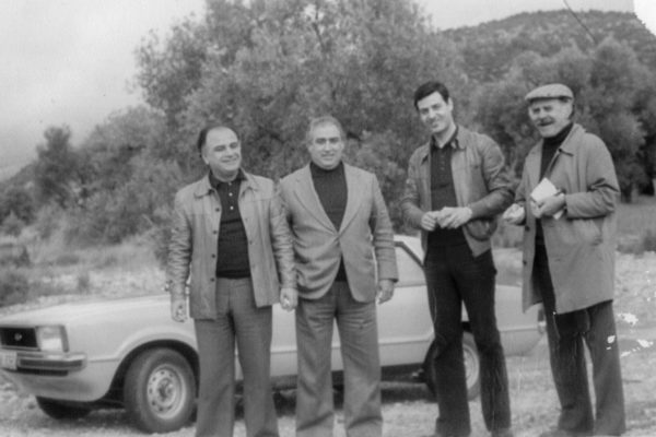 From left - the chairman of T.E. Dodecanese K. Sarris, Nikitas Panagos, the coach of the Italian National Team Gian Luigi Stanga and Nikos Kapsokefalos.