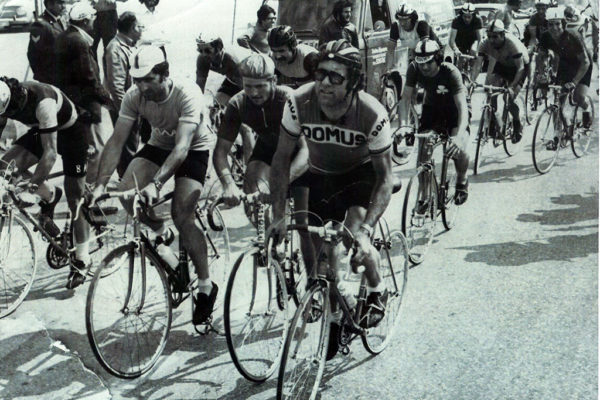 From left - Michalis Kountras, Pantelis Manikaros and Alekos Keloglou immediately after the start of a race in Athens.